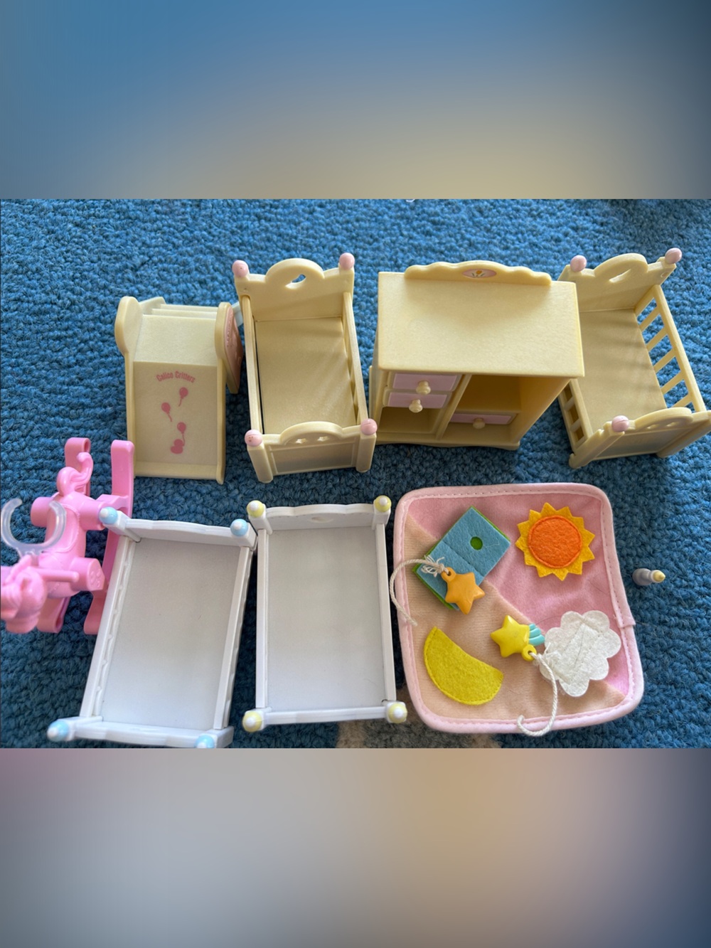 Calico Critters Nursery Furniture Set - Pink & Cream Baby Doll Accessories